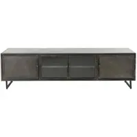 Hoyz Collection tv-meubel 180cm rift metal gun metal