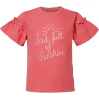 Noppies T-shirt met tekst donkerroze Meisjes Stretchkatoen Ronde hals Tekst - maat 92