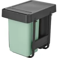 Brabantia Sort & Go Inbouw Prullenbak - 2 x 15 liter - Jade Green en Dark Grey