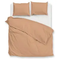Zohome Dekbedovertrek Percale-Katoen - Oranje 200 x 200/220 cm /
