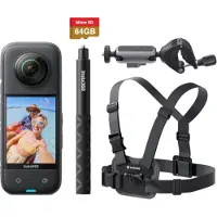Insta360 X3 Fiets Combo - X3 camera - Fiets accessoire - 64GB geheugenkaart - Selfiestick