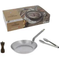 De Buyer Box Steaklover Steakpan Geschenkset - Pepermolen en Tang - 26CM - PFAS Vrij