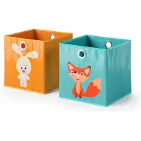 Vicco Opvouwbare box – 30 x 30 cm Set van 2 Oranje/Blauw