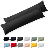 Blumtal - Set Van 2 Kussenslopen - Superzachte Premium Jersey Kussenhoes - 100% Katoen - 40 x 145 cm - Antraciet