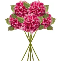 Emerald Kunstbloem hortensia tak - 5x - Challenge - 47 cm - fuchsia - kunst zijdebloem - Hydrangea