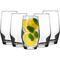 LAV Waterglazen tumblers Ella - transparant glas - 6x stuks - 500 ml - drinkglazen/sapglazen
