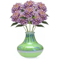 Emerald Kunstbloem hortensia tak - 8x - 50 cm - paars - kunst zijdebloem - Hydrangea - decoratie bloem