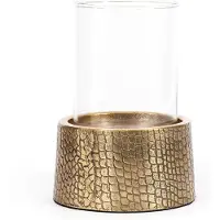 Bazar Bizar De Croco Kaarshouder met Glas - Messing - L