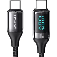 Usams - USB kabel - Type-C naar Type-C - 100W PD - snellaad- en datakabel - 2m - Zwart