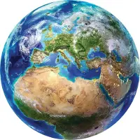 Consalnet Muurcirkel Wereldbol – Wandcirkel Vliesbehang – Ø 146 cm
