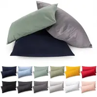 Blumtal - Set Van 2 Kussenslopen - Superzachte Premium Jersey Kussenhoes - 100% Katoen - 40 x 80 cm - Zwart