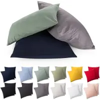 Blumtal - Set Van 2 Kussenslopen - Superzachte Premium Jersey Kussenhoes - 100% Katoen - 40 x 40 cm - Lichtblauw