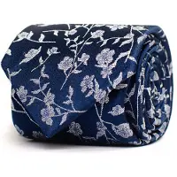 Tresanti | CLINIO I Zijden stropdas met bloemen | Navy