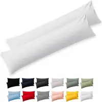Blumtal - Set Van 2 Kussenslopen - Superzachte Premium Jersey Kussenhoes - 100% Katoen - 40 x 145 cm - Wit