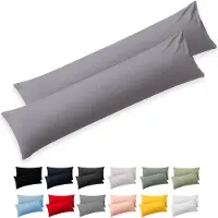 Blumtal - Set Van 2 Kussenslopen - Superzachte Premium Jersey Kussenhoes - 100% Katoen - 40 x 145 cm - Grijs