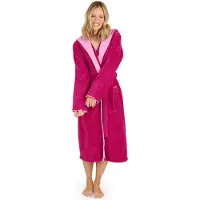 Blumtal Badjas Katoen Dames - Katoenen Badjas - Zachte Badjas - Met Capuchon - Fluweelzachte Badstof - Oeko-TEX Gecertficeerd - Fuchsia - Maat S