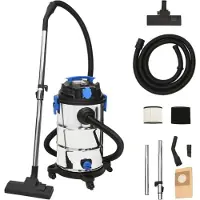 vidaXL Nat- en droogzuiger 1200 W 30 L zilverkleurig