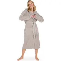 Blumtal Badjas Katoen Dames - Katoenen Badjas - Zachte Badjas - Met Capuchon - Fluweelzachte Badstof - Oeko-TEX Gecertficeerd - Grijs - Maat XL