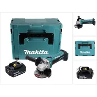 Makita DGA 452 T1J accu haakse slijper 18 V 115 mm + 1x oplaadbare accu 5.0 Ah + Makpac - zonder lader