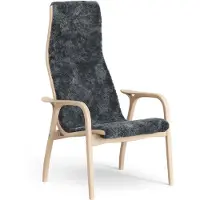 Swedese Lamino Fauteuil gelakt Beuk/schapenvacht Charcoal (donkergrijs)