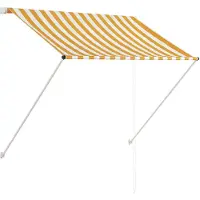 vidaXL Luifel uittrekbaar 150x150 cm geel en wit