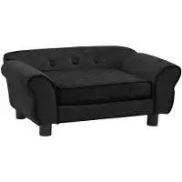 vidaXL Hondenbank 72x45x30 cm pluche zwart