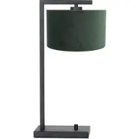 Steinhauer Trendvol tafellampje Stanger zwart met groen velvet