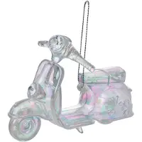 Clayre & Eef Kersthanger Scooter 12 cm Zilverkleurig Kunststof Kerstboomversiering Zilverkleurig Kerstboomversiering