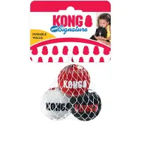 Kong Signature Speelballen L - steviger dan tennisballen - niet schurend materiaal - speelbal voor honden - 2 stuks