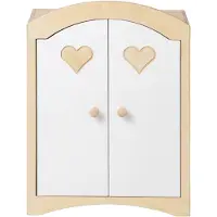 Van Dijk Toys houten Poppenkledingkast - Wit