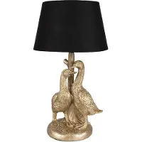 Clayre & Eef Tafellamp eend Ø 20x37 cm zwart polyresin bureaulamp