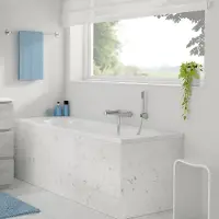 Linie Tessa eenpersoons inbouwbad 170 x 75 cm acryl Glanzend Wit