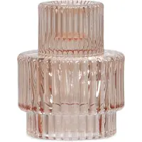 Senza duo kandelaar bruin - Glas - 6,4x8cm