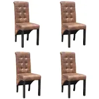 vidaXL Eetkamerstoelen gecapitonneerd bruin 4 st online kopen