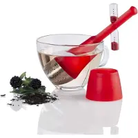 AdHoc Theezeef Santea Staand Met Zandloper Rood 21,5 cm