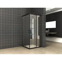 Wiesbaden Douchecabine Skyline | Hoekinstap | 100x100x200cm | 8mm Helder Glas NANO Coating | Mat Zwart