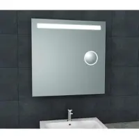 Wiesbaden Spiegel tigris met led verlichting en scheerspiegel 80x80 cm