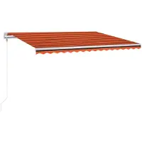 vidaXL Luifel automatisch met LED windsensor 400x300 cm oranje bruin