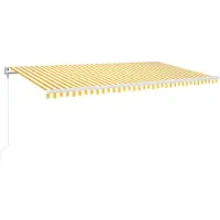 vidaXL Luifel automatisch met LED en windsensor 600x300 cm geel en wit
