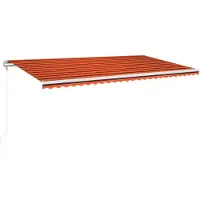 vidaXL Luifel automatisch met LED windsensor 600x300 cm oranje bruin