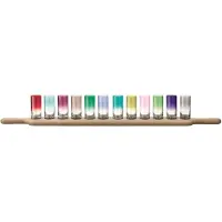 LSA International Paddle vodkaglazen incl. houten dienblad - 12 stuks - multikleur