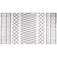 vidaXL Vloerkleed wasbaar 190x300 cm zwart en wit