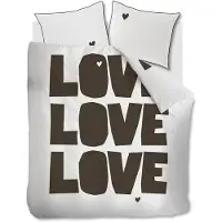 Vt wonen Dekbedovertrek vtwonen Bold Love Naturel Katoen-200 x 200 / 220 cm | 2-Persoons