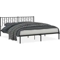 vidaXL Bedframe met hoofdbord metaal zwart 183x213 cm