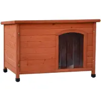 @Pet hondenhok met kunststof flappen bungalow 85x57x59 cm naturel