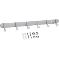 Intirilife roestvrijstalen kapstok model d - 6 haken - jashaken in 5 verschillende designs kledinghaken garderobe