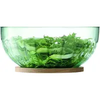 LSA International Mia serveerschaal met houten voet - glas - Ø 16,5 cm