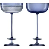 LSA International Champagneglas L.S.A. Champagne Blauw 210 ml (2-Delig)
