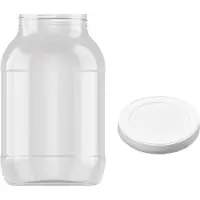 APG Set van 10 transparante PET bokalen met wit plastic deksel 3000ml