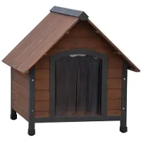 @Pet hondenhok met kunststof flappen rustique 102x82x87 cm bruin